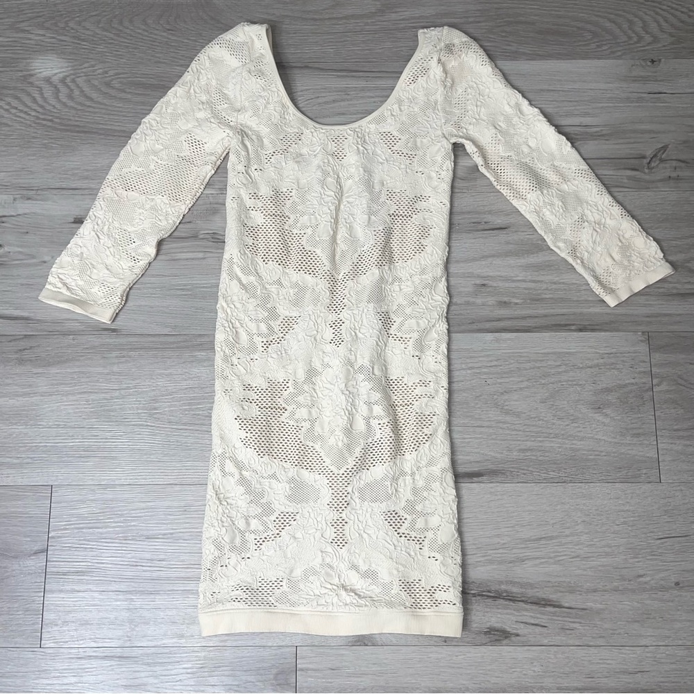 Bebe Lace BodyCon Dress S/P Romantic Sexy Feminine Balletcore Cottagecore Angel